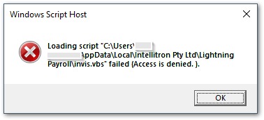 Access is denied error dialog when updating Lightning Payroll